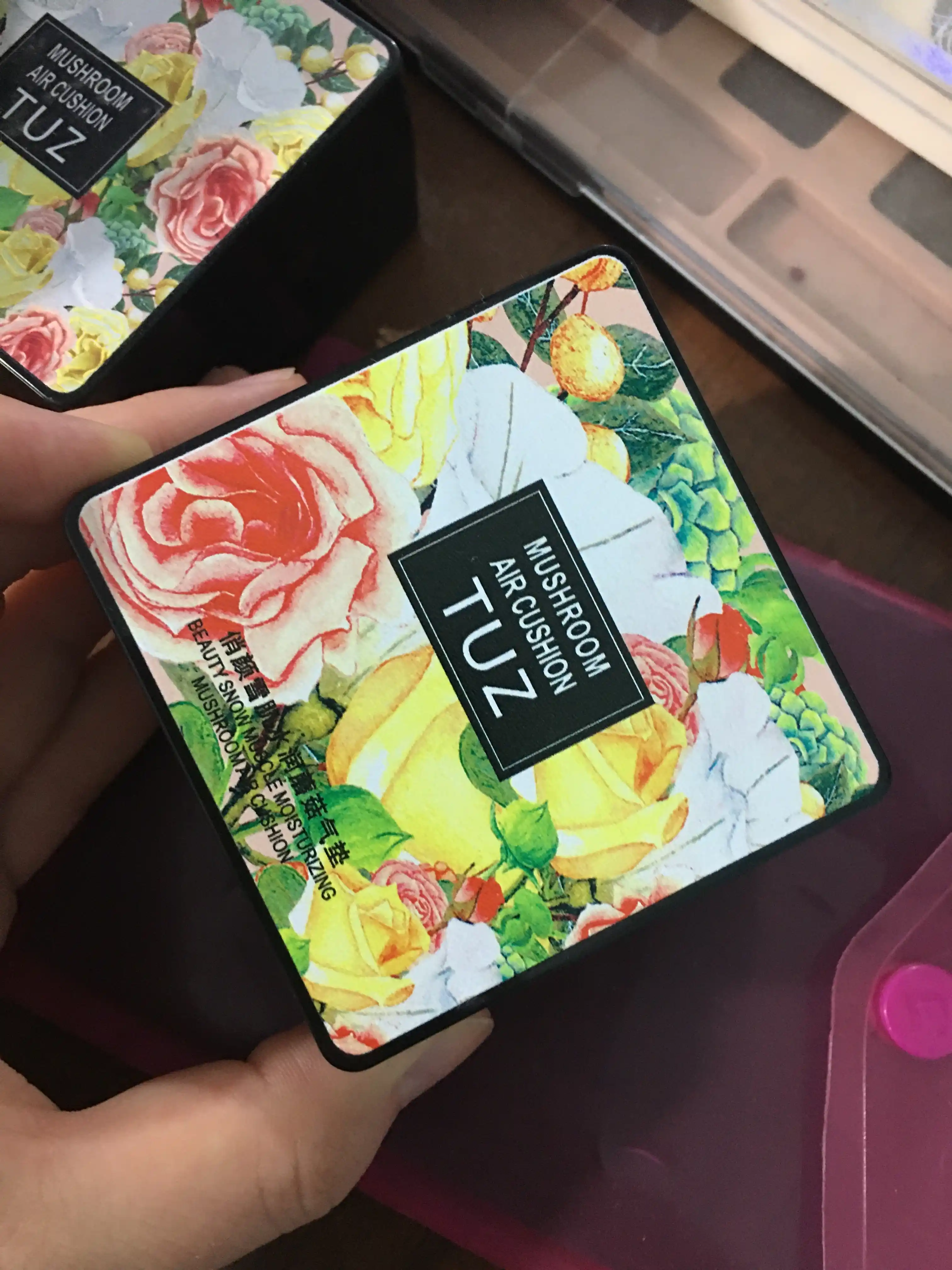Пудра-кушон для лица Tuz Mushroom Air Cushion, увлажняющая, тональный ВВ крем, 15 г