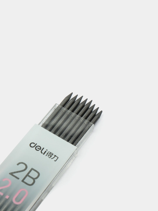 Грифель 2 мм, 2В, 8 шт, 58804 Deli