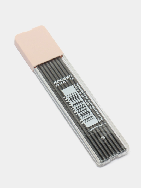 Грифель 2 мм, 2В, 8 шт, 58804 Deli