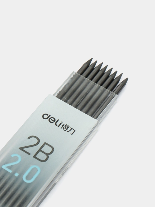 Грифель 2 мм, 2В, 8 шт, 58804 Deli