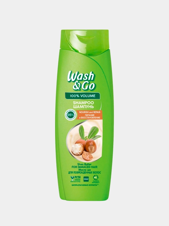 Шампунь для волос Wash&Go, с маслом ши, 180 мл - 