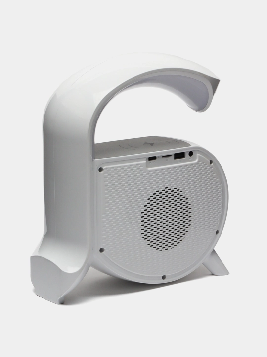 Tungi chiroq simsiz zaryadlash bilan, bluetooth-kolonka, soat va budilnik bilan