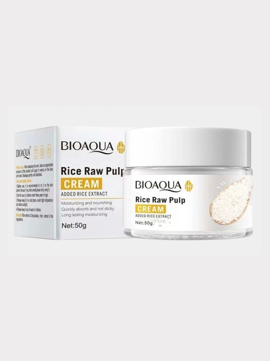 Крем для лица "Rice Raw Cream, Aloe, Vitamin c white brighten face cream", 50 мл - 