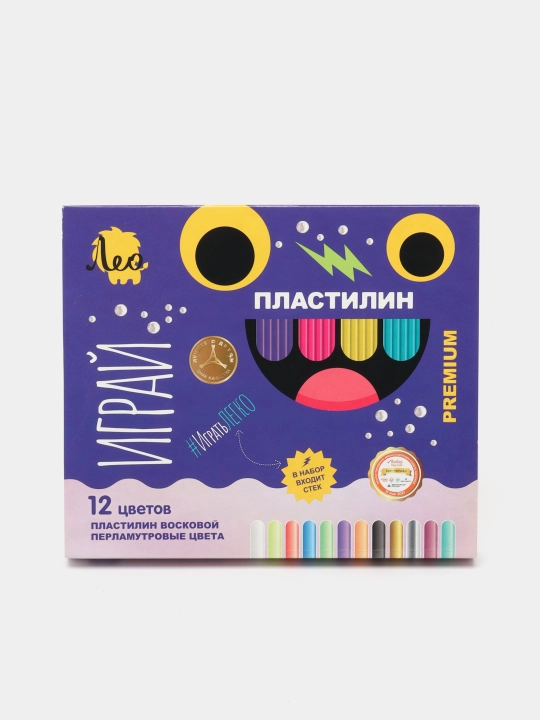 Plastilin Leo Play LPMCR-0112, mum, marvarid ranglari, 12 ta rang