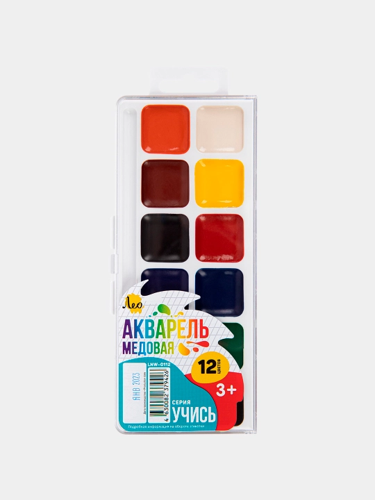 Akvarel bo'yoq Leo O'rganing LW-0112, 12 ta rangli - 