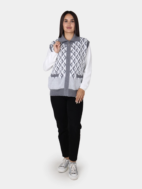 Ayollar uchun angora jileti, universal L-XL o‘lcham, issiq jilet