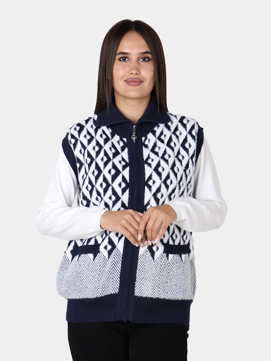 Ayollar uchun angora jileti, universal L-XL o‘lcham, issiq jilet