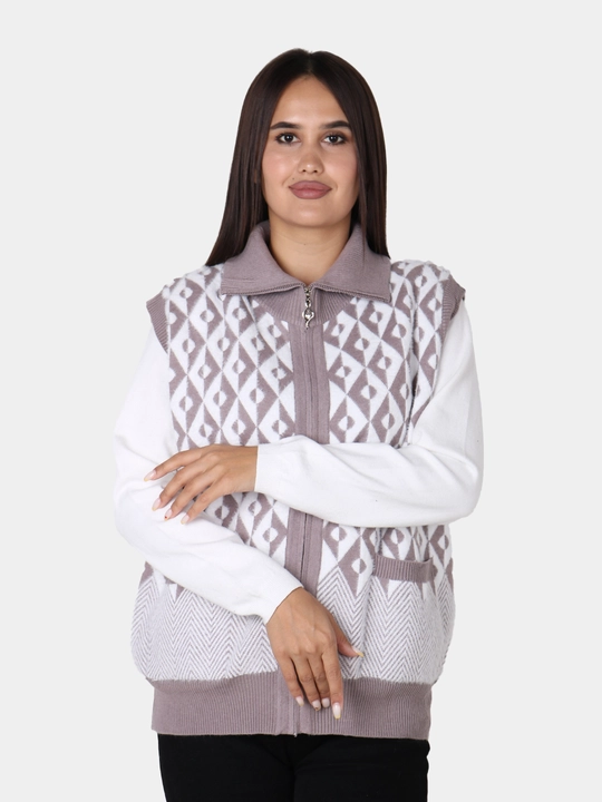 Ayollar uchun angora jileti, universal L-XL o‘lcham, issiq jilet
