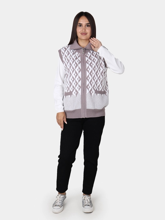 Ayollar uchun angora jileti, universal L-XL o‘lcham, issiq jilet