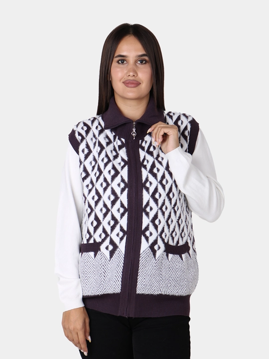 Ayollar uchun angora jileti, universal L-XL o‘lcham, issiq jilet