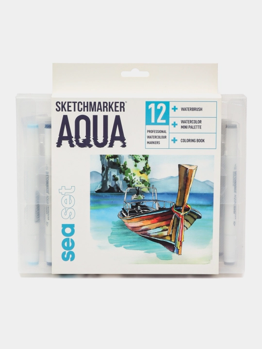 Набор акварельных маркеров SKETCHMARKER Aqua Seal Set, 12 цветов - 
