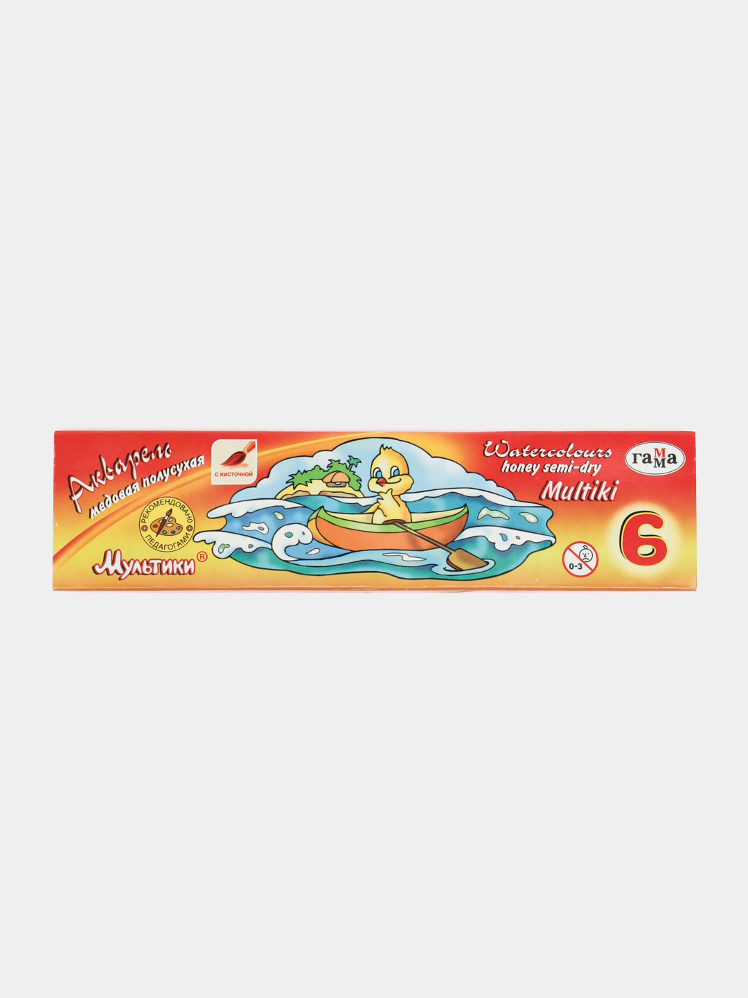 Akvarel gamma "Multiki", asal, 06 rang, cho'tka bilan, karton