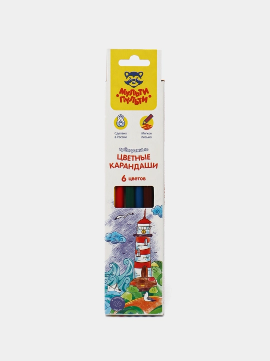 Rangli qalamlar Multi-Pulti "Aql bovar qilmaydigan sarguzashtlar", uchburchak, 6 rang - 