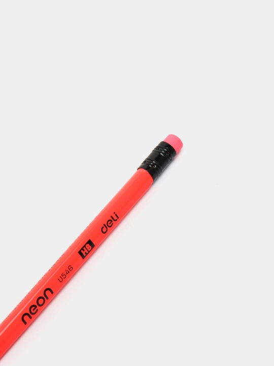 Plastik qalam HB NEON Deli 54600, o'chirg'ich bilan 5 dona