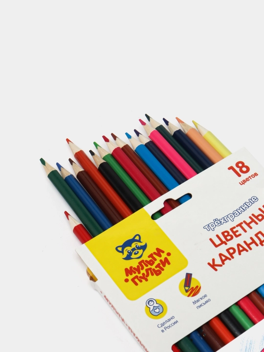 Rangli qalamlar Multi-Pulti "Aql bovar qilmaydigan sarguzashtlar", uchburchak, 18 ta rang