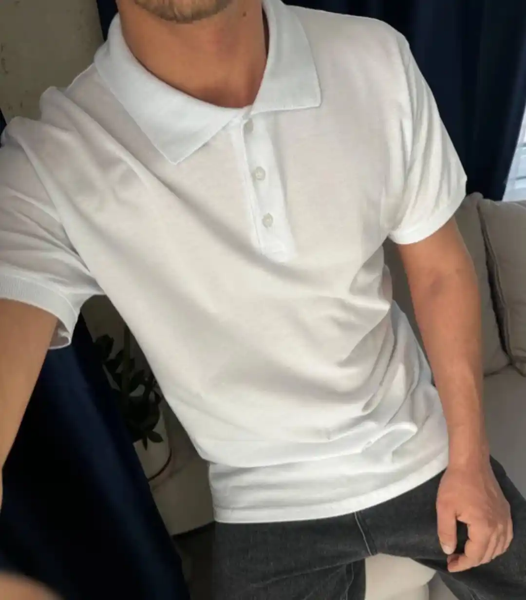 Erkaklar uchun futbolka polo, 100% paxta, bir o'lchamga katta