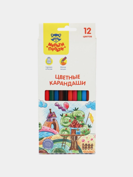 Rangli qalamlar Mul'ti-Pul'ti "Neveroyatnyye priklyucheniya", olti burchakli, 12 rang