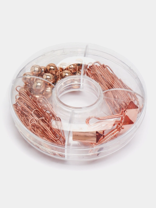 Meshu "Rose Gold" kichik ofis aksessuarlari to'plami, 89 dona, atirgul oltin - 
