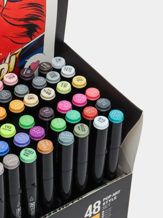 Набор маркеров Sketchmarker Brush Pop Art style, 48 штук, поп-арт
