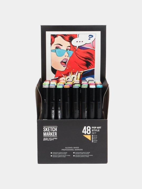 Набор маркеров Sketchmarker Brush Pop Art style, 48 штук, поп-арт