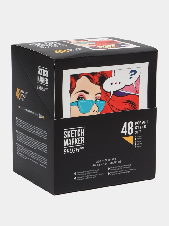 Набор маркеров Sketchmarker Brush Pop Art style, 48 штук, поп-арт - 
