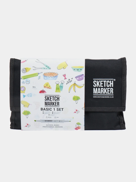 Набор маркеров Sketchmarker Basic 1, 24 штук, базовые оттенки - 