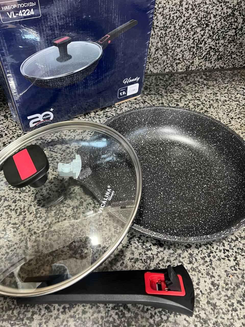 Barcha turdagi plitalar uchun olinadigan tutqichli Vicalina qopqoqli tova