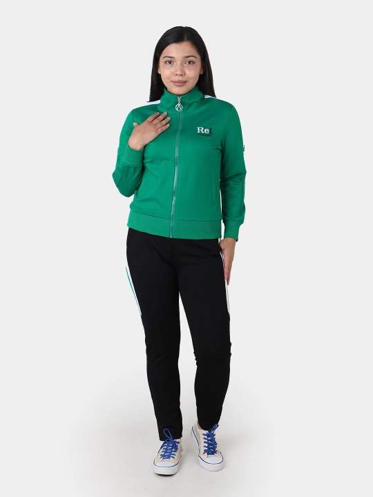 Ayollar uchun ikki qismli sport kiyimi, vetrovka va shimlar
