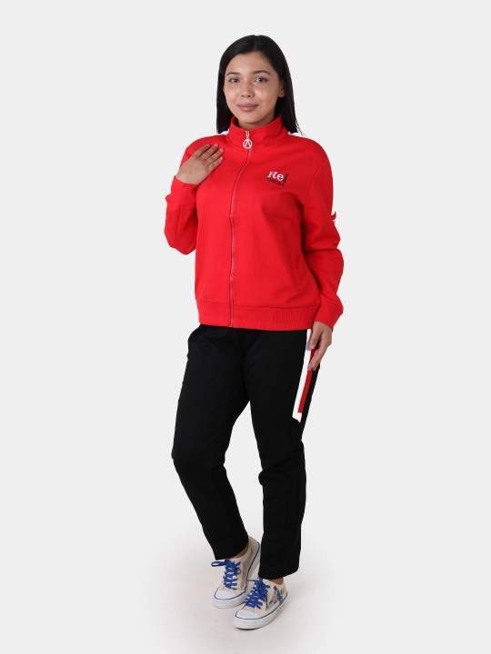 Ayollar uchun ikki qismli sport kiyimi, vetrovka va shimlar