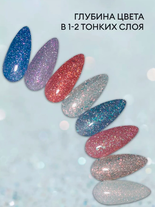 Tirnoqlar uchun aks ettiruvchi gel - lak "Shimeria Diamond", 7 ml