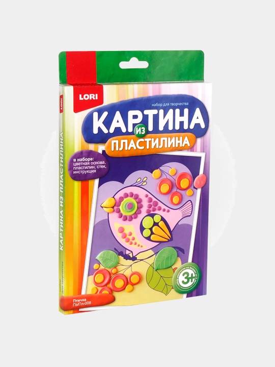 Картина из пластилина LORI Птичка Пз/Пл-008