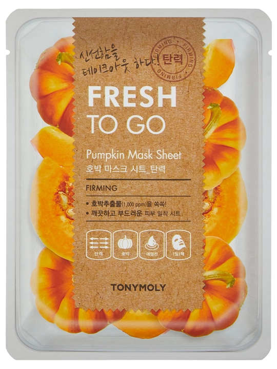 Тканевая маска для лица TONY MOLY FRESH TO GO 25г, ,питание, увлажнение, текстура, Корея