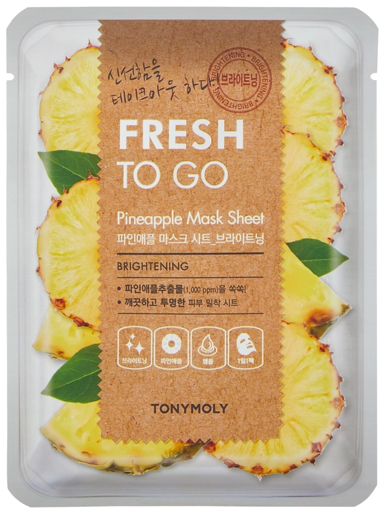 Matoli yuz niqobi TONY MOLY FRESH TO GO 25g, namlantirish, tekstura, Koreys parvarishi