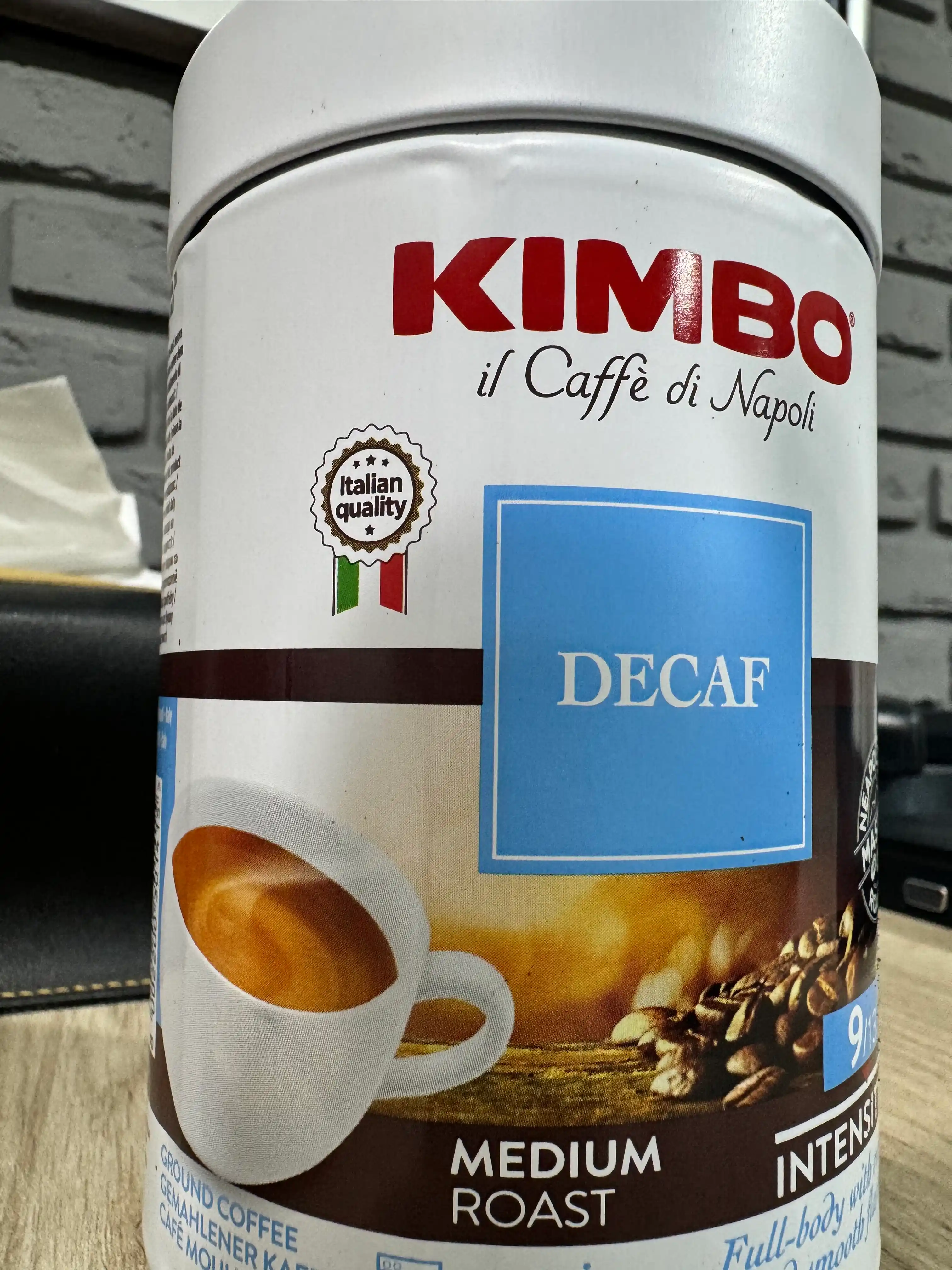 Кофе молотый КИМБО ДЕКАФ без кофеина, 250 г