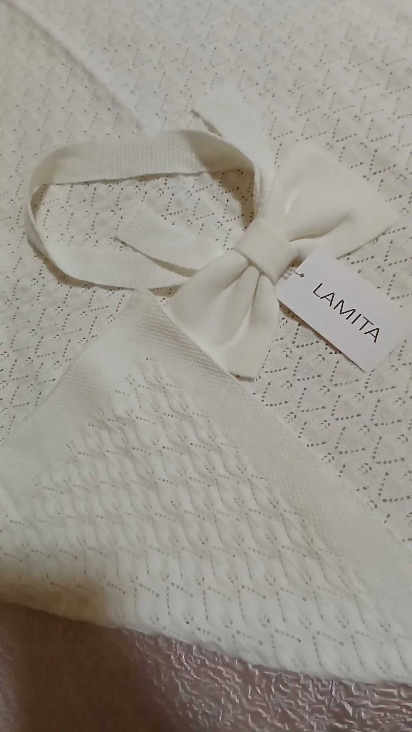 Вязаный детский плед для новорожденных LAMITA