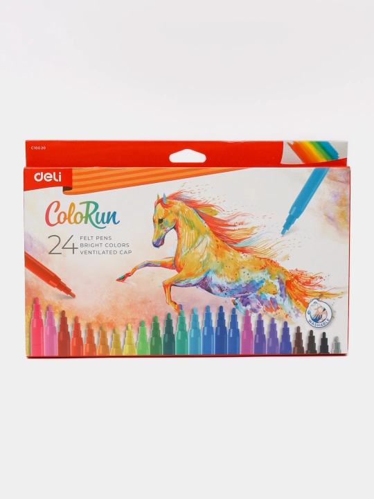 Фломастер смываемый (24 цв) Deli EC10020 - 