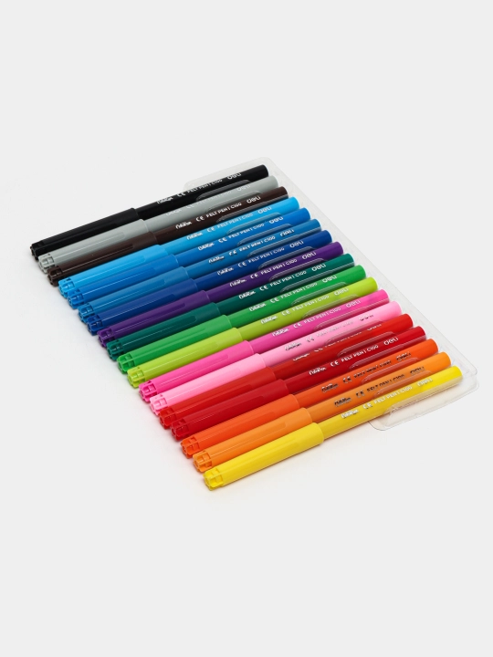 Deli EC10010 yuviladigan flomasterlari, 18 xil rangda