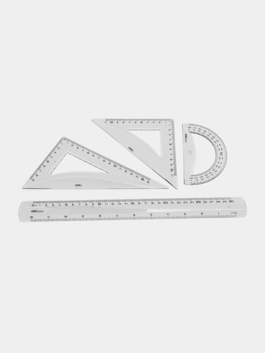 Deli EG00512 liniyasi, 30 sm, 4 ta buyum to‘plami - 