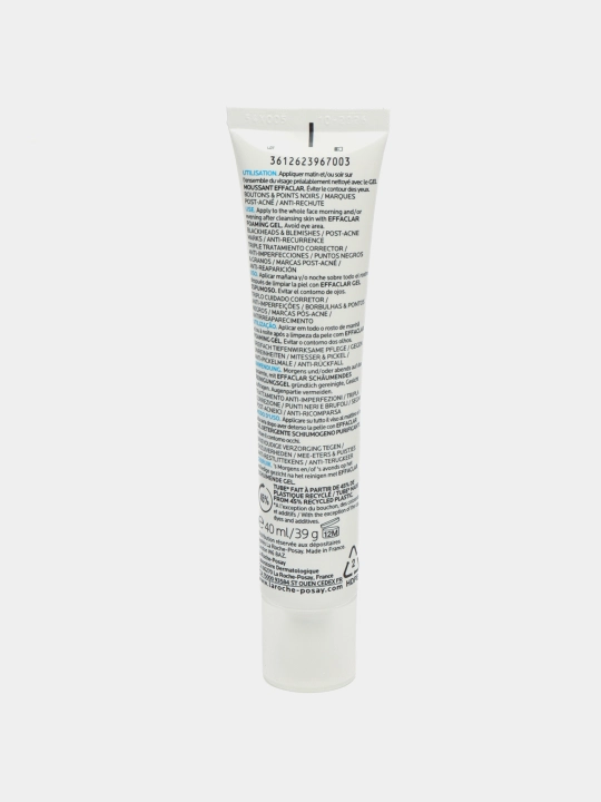 Uch marta tuzatuvchi krem jeli, la ROCHE-POSAY EFFACLAR DUO + M, nomukammallikka qarshi, 40 ml