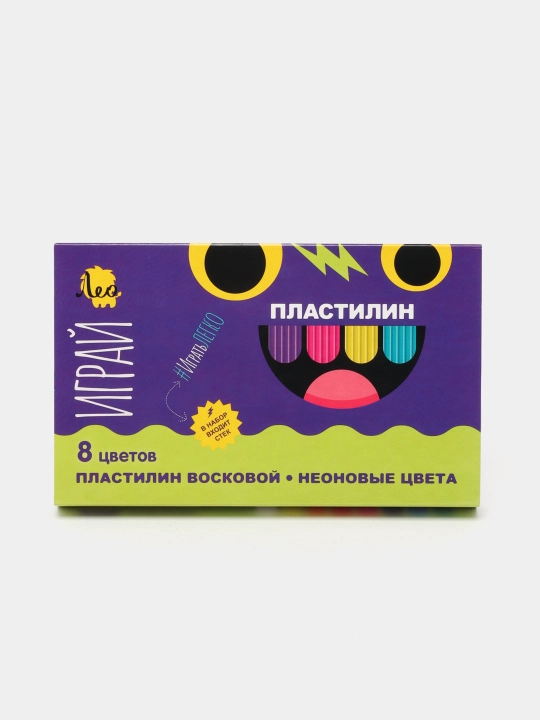Пластилин Лео играй LPMCF-0108, неоновые цвета, 8 цветов, 96 г