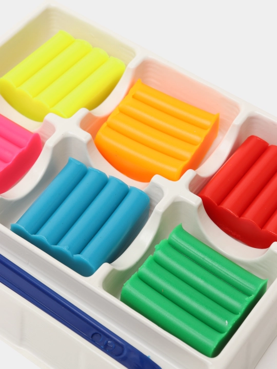Plastilin Leo O'ynang LPMCF-0106, neon ranglar, 6 ta rang, 72 g