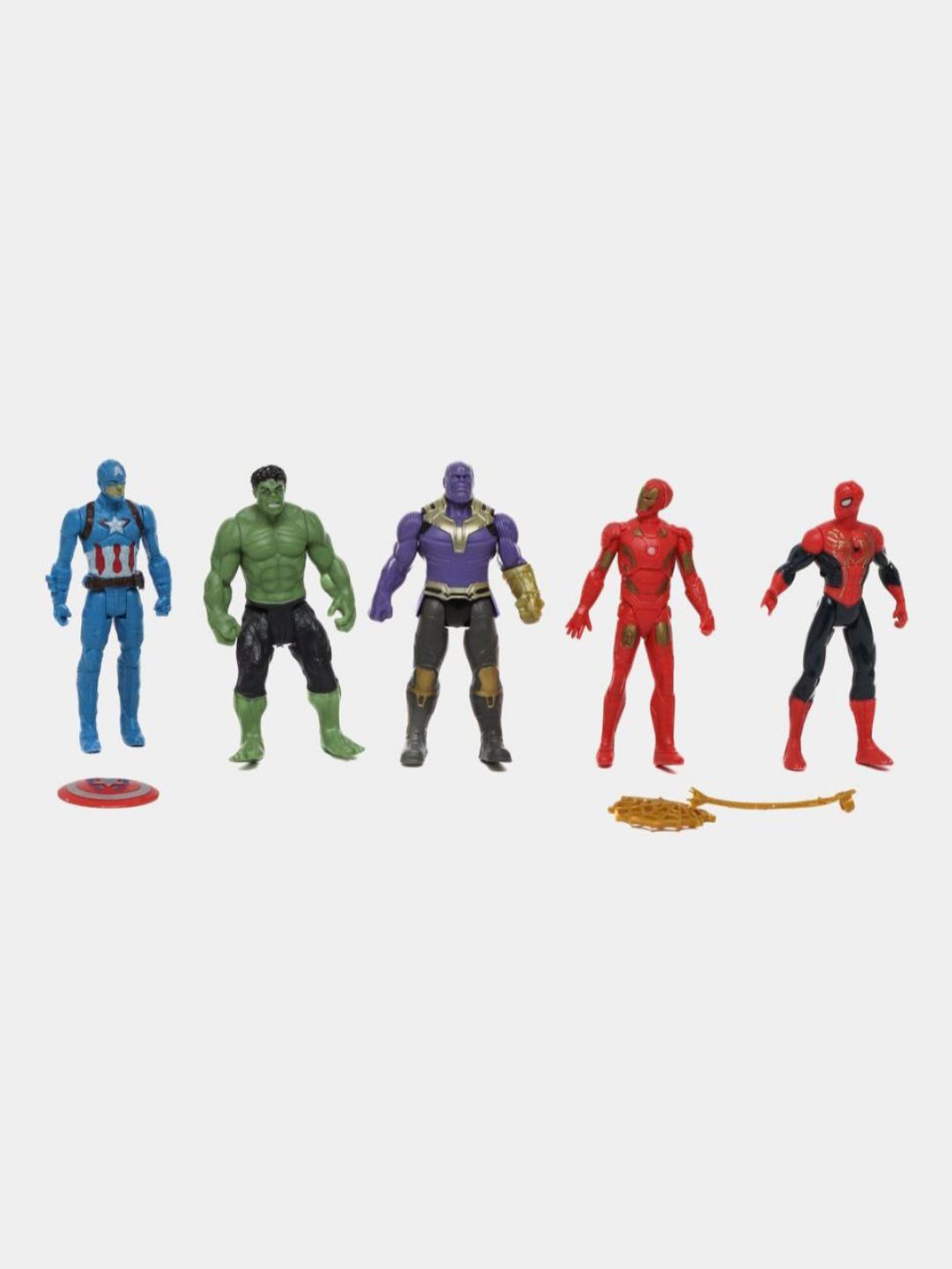 Super qahramonlar to'plami, qasoskorlar:kapitan amerika, hulk, iron man, thanos, spiderman - 