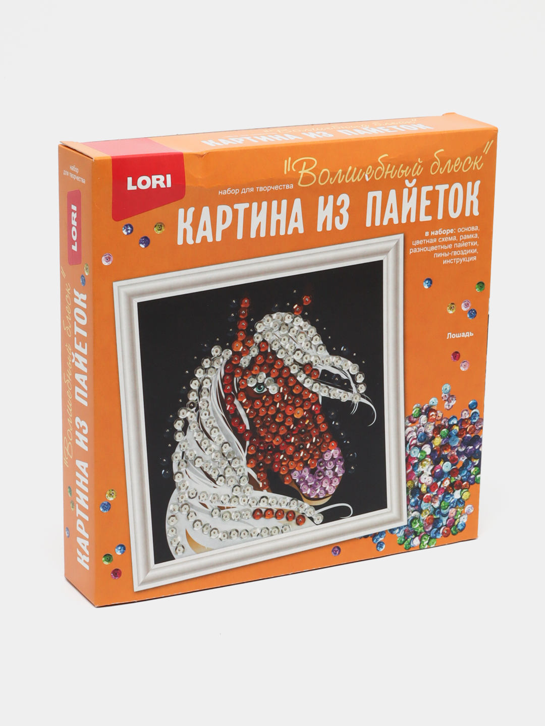 Картина из пайеток Lori Лошадь Ап-052, 20 * 20 см - 