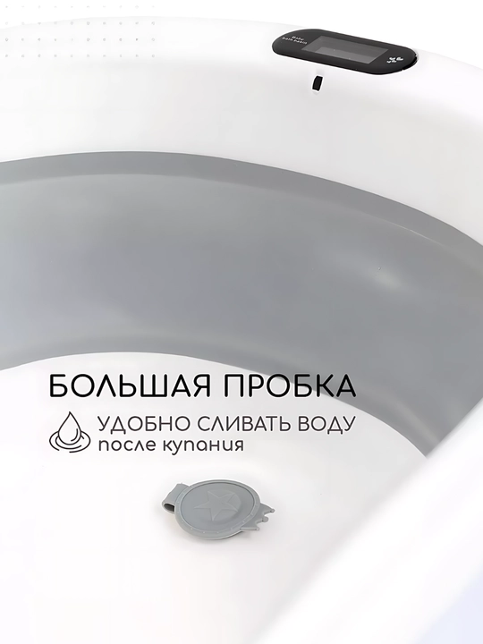 Ванночка для купания новорожденных, складная, с термометром, ковшом, ведром