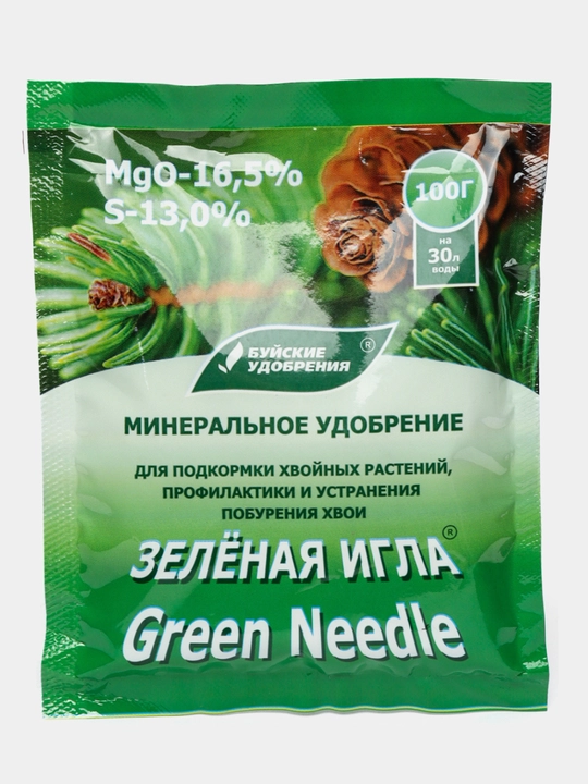 Ignabargli o'simliklar uchun Yashil igna mineral o'g'it, 100 g