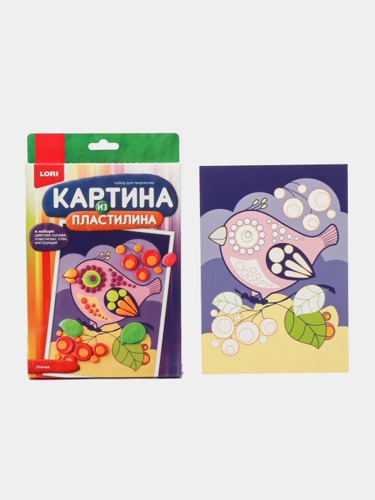 Картина из пластилина LORI Птичка Пз/Пл-008