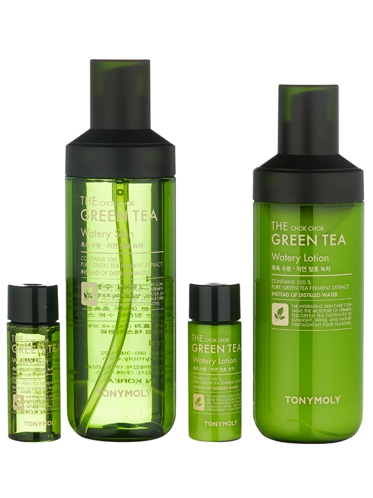 Teri parvarishi to‘plami The Chok Chok Green Tea Skin Care Set, ko‘k choy bilan