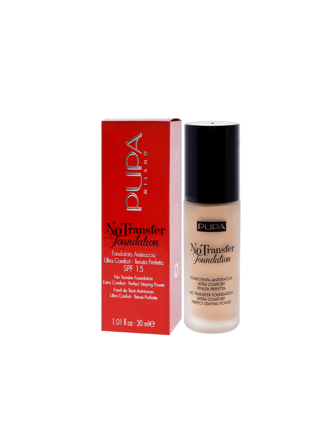 Tonal kremi Pupa No Transfer Foundation, 30 ml