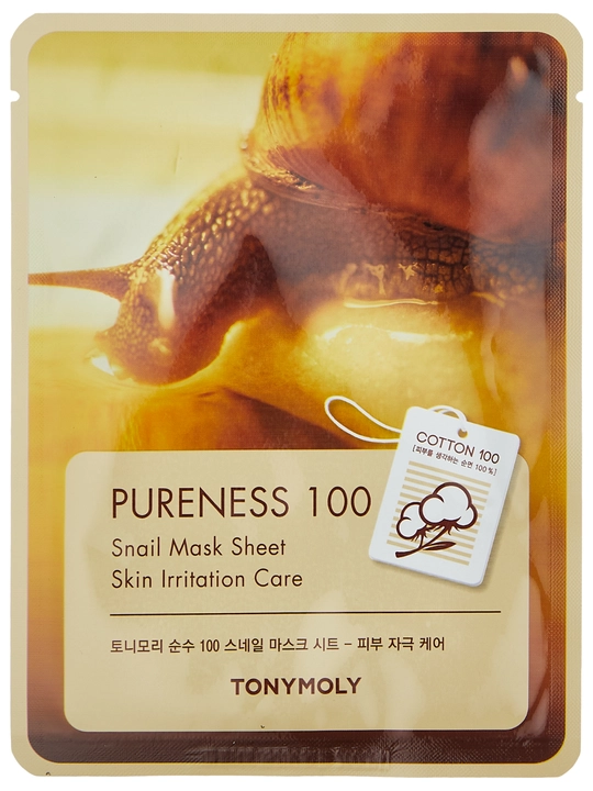Маска для лица TONYMOLY PURENESS 100 Mask Sheet, 21 мл, улитка/гиалурон/коллаген