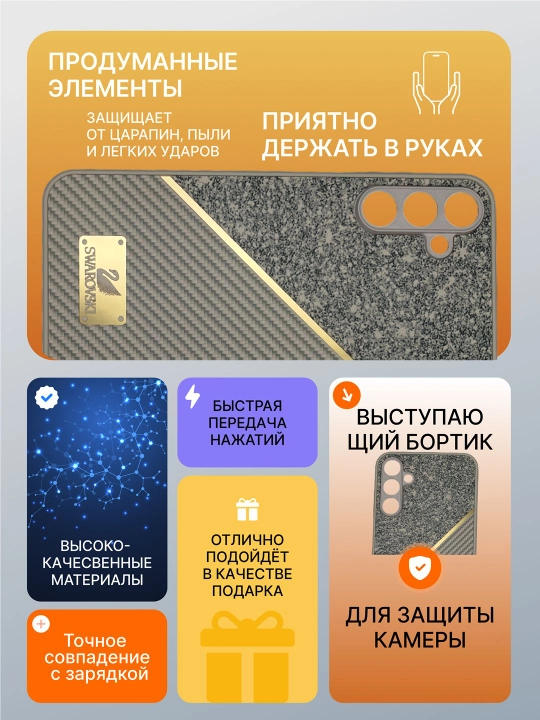 Чехол для смартфона Samsung A15 тонкий, защищает блок камер, ударопрочный